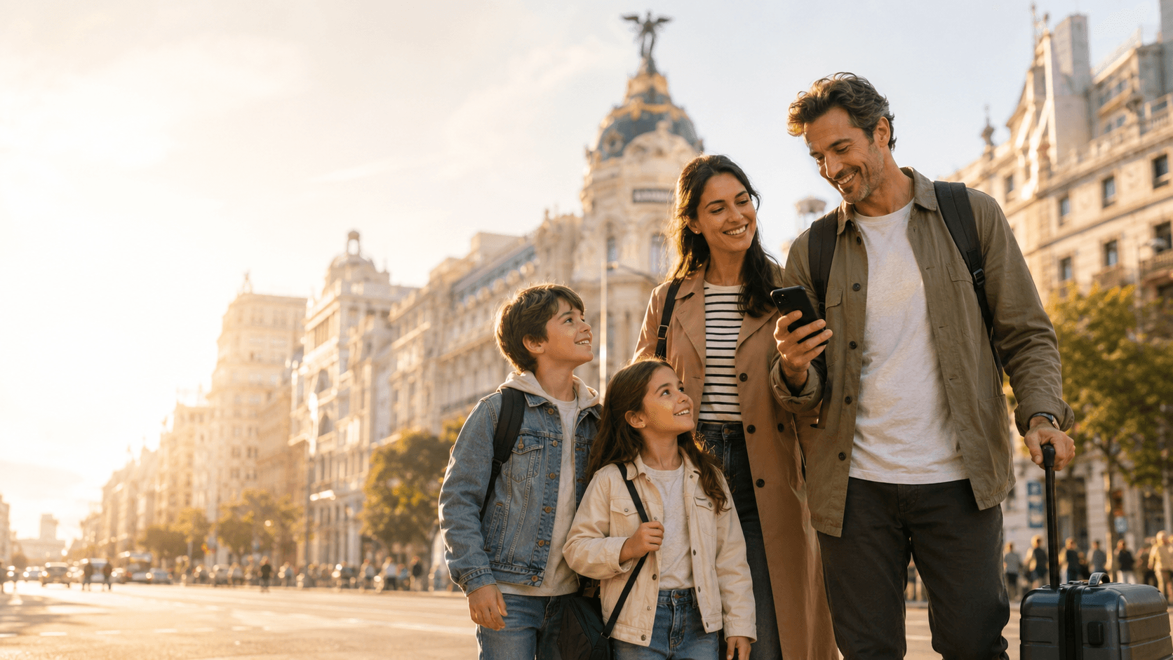 Familia latinoamericana en Madrid