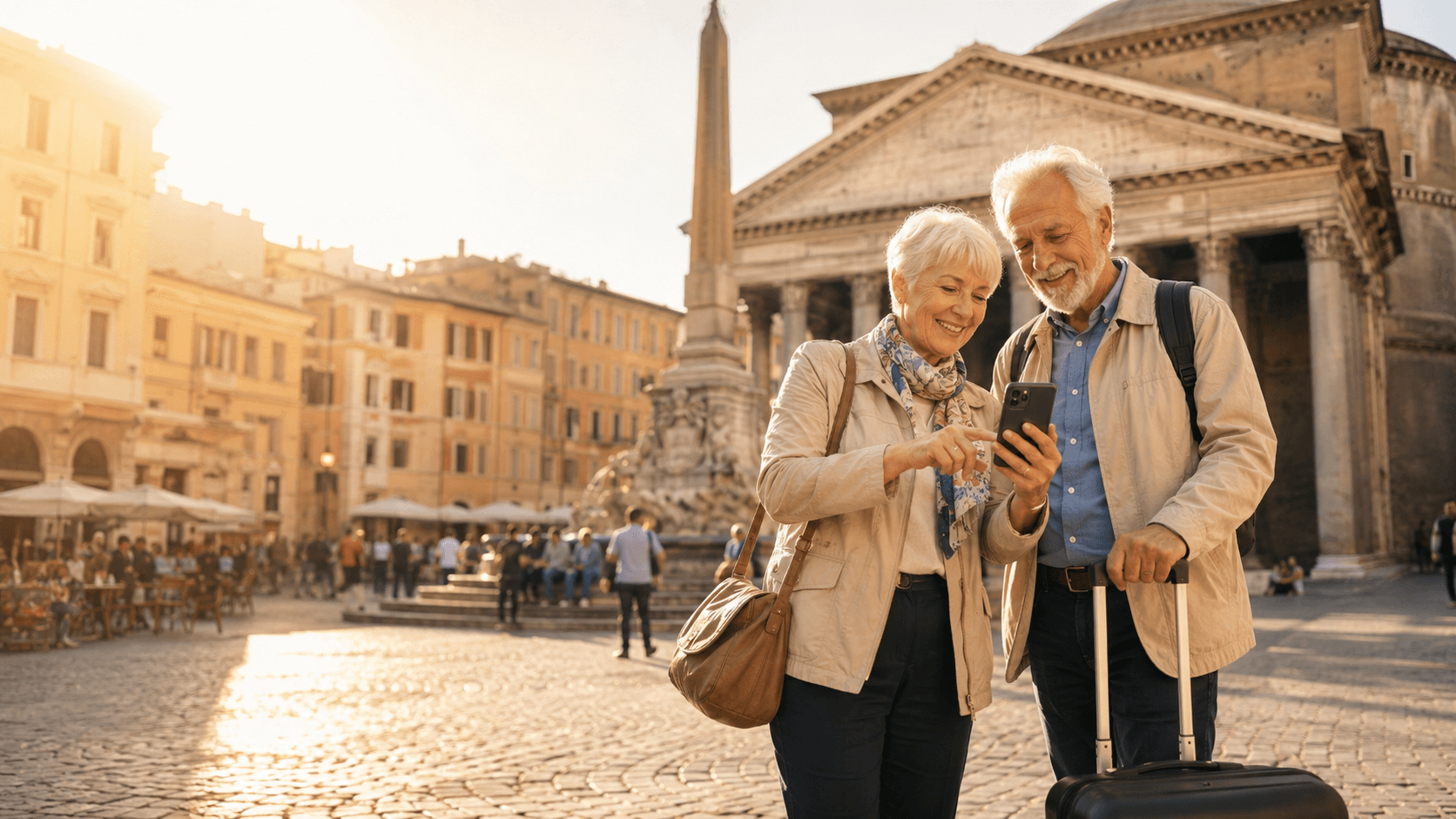 Pareja mayor en Roma